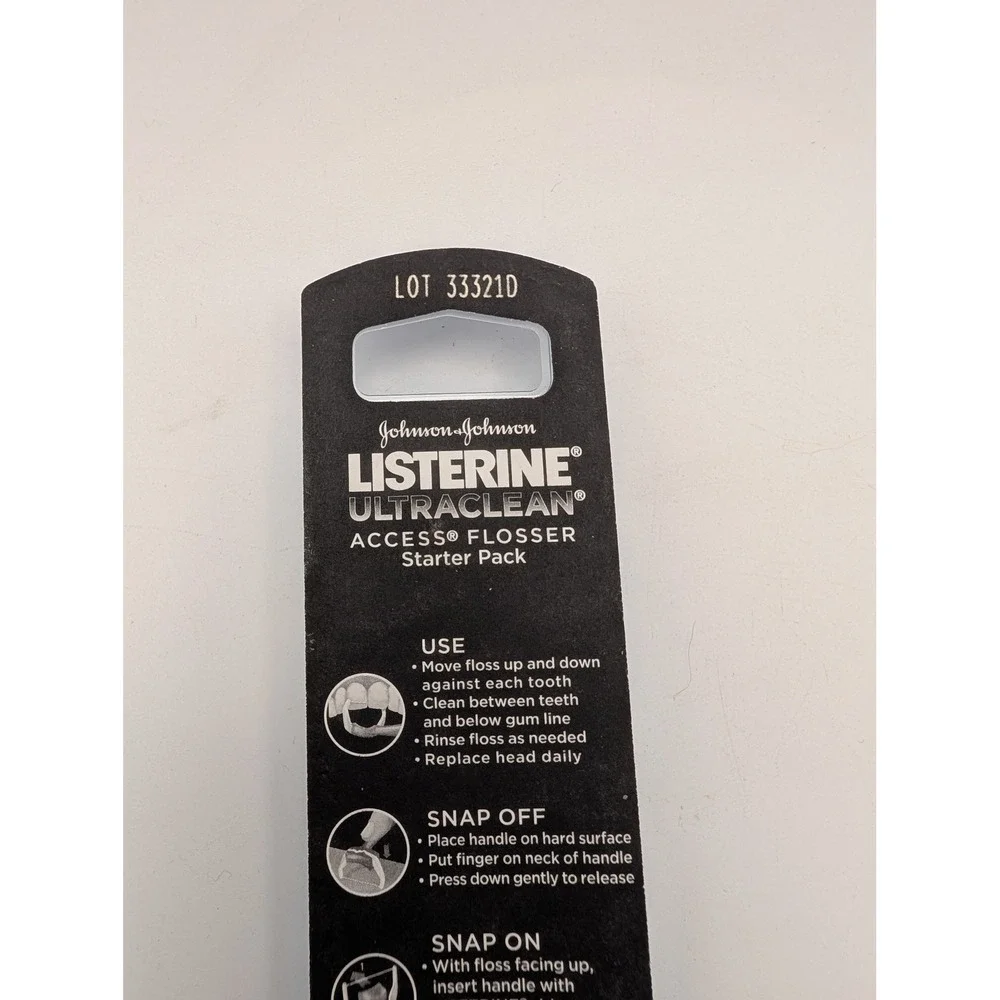 Listerine Ultraclean Access Flosser Starter Pack White Green Handle 3 Heads NEW